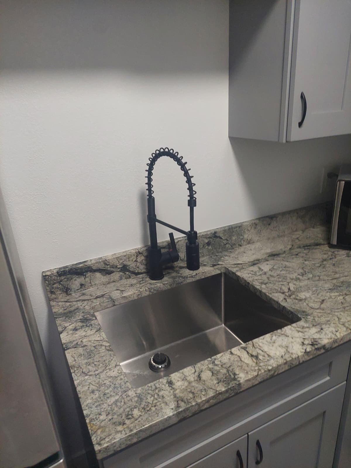 Granite counters and deep stainless sink